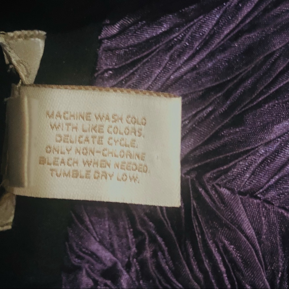 Chico’s Eggplant Purple Crinkle Fabric Blazer Jacket size 1 (8) - Picture 4 of 6